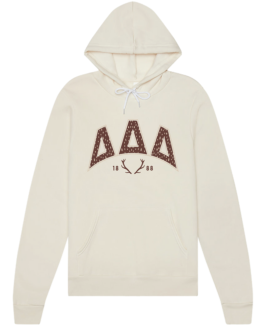 Delta Delta Delta Fawn Print Varsity Hoodie