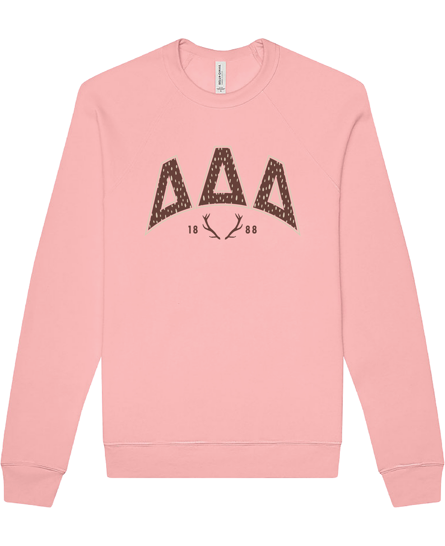 Delta Delta Delta Fawn Print Varsity Crewneck