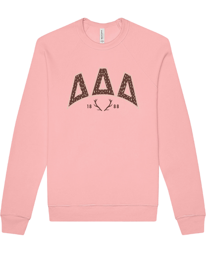 Delta Delta Delta Fawn Print Varsity Crewneck