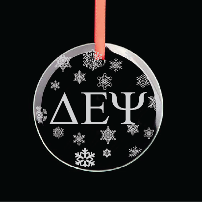 Delta Epsilon Psi Round Multi-Snowflake Ornament
