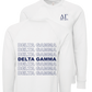 Delta Gamma Repeating Name Crewneck Sweatshirts