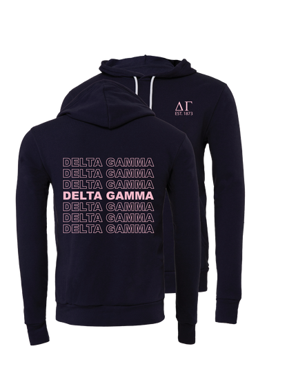 Delta Gamma Repeating Name Hooded Sweatshirts