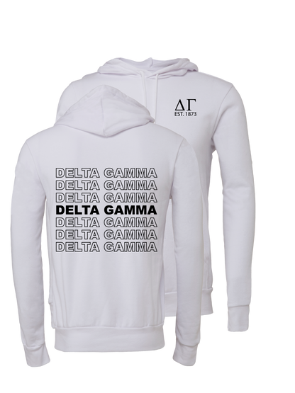 Delta Gamma Repeating Name Hooded Sweatshirts