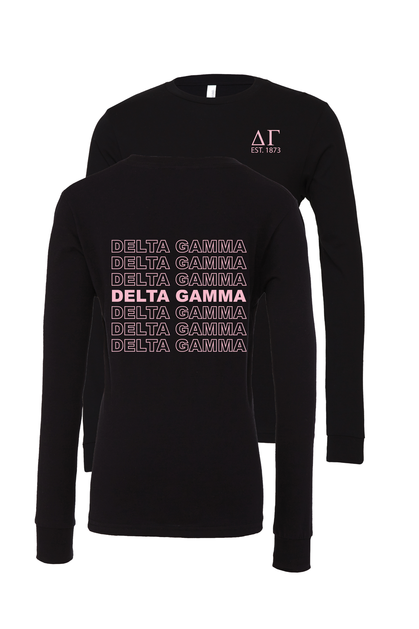 Delta Gamma Repeating Name Long Sleeve T-Shirts