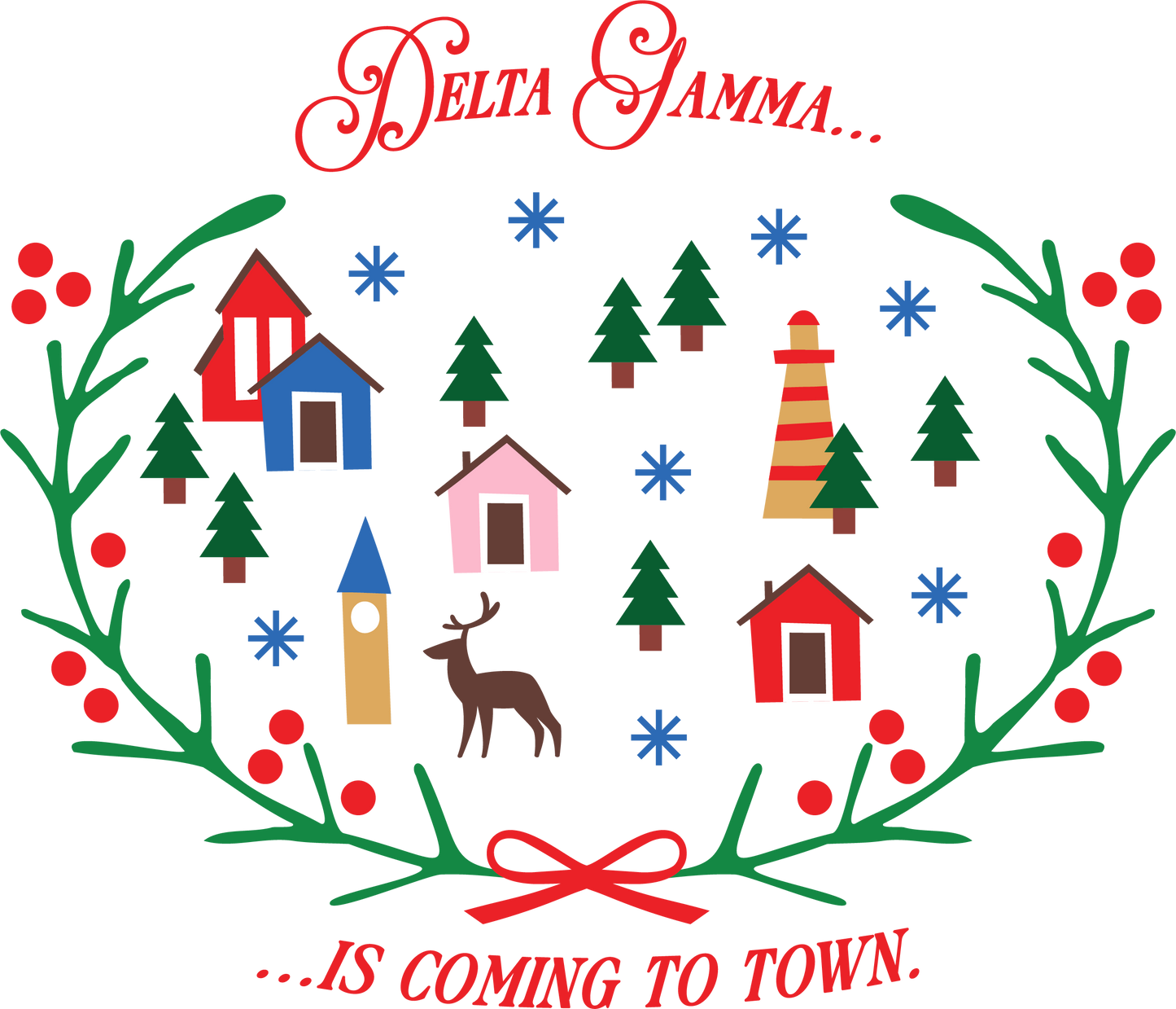 Delta Gamma Christmas Village Crewneck