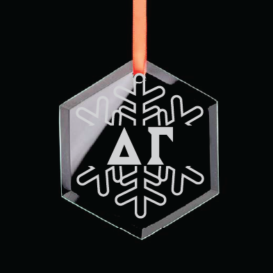 Delta Gamma Hexagon Single-Snowflake Ornament
