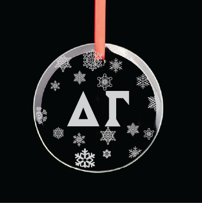 Delta Gamma Round Multi-Snowflake Ornament