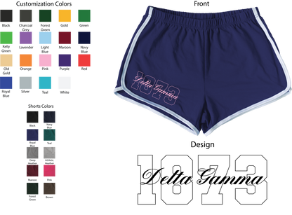 Delta Gamma Year and Name Women's Shorts