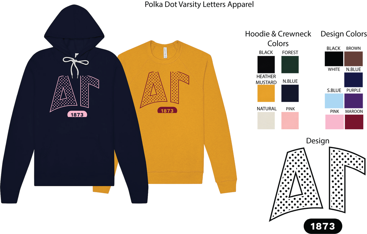 Delta Gamma Varsity Polka Dot Hoodie