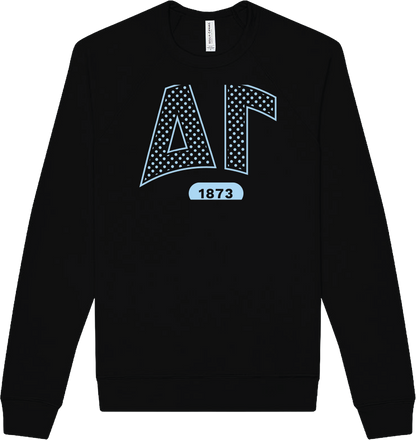 Delta Gamma Varsity Polka Dot Crewneck