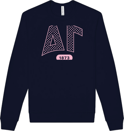 Delta Gamma Varsity Polka Dot Crewneck
