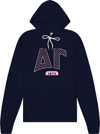 Delta Gamma Varsity Polka Dot Hoodie