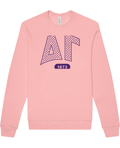 Delta Gamma Varsity Polka Dot Crewneck