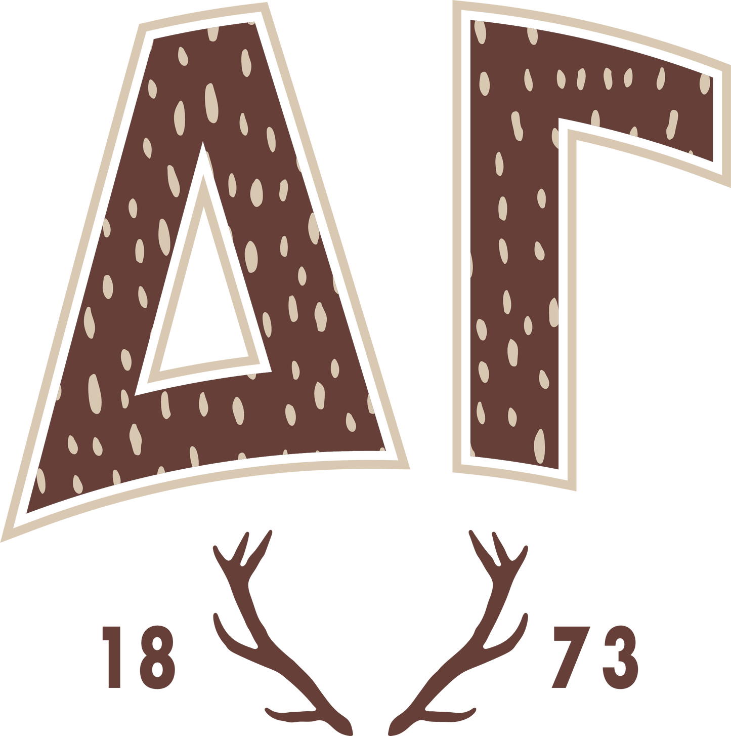 Delta Gamma Fawn Print Varsity Crewneck