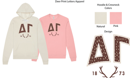 Delta Gamma Fawn Print Varsity Hoodie