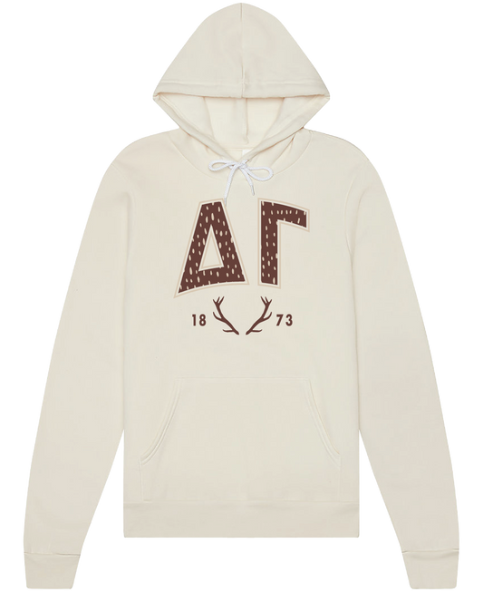 Delta Gamma Fawn Print Varsity Hoodie