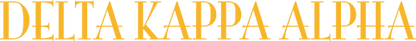 Text 'DELTA KAPPA ALPHA' in yellow on a white background