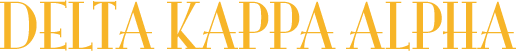 Text 'DELTA KAPPA ALPHA' in yellow on a white background