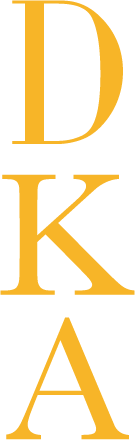 Yellow 'DKA' logo on a white background