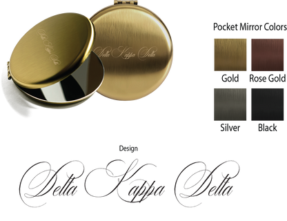 Delta Kappa Delta Script Pocket Mirrors
