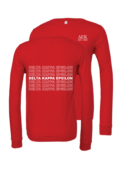 Delta Kappa Epsilon Repeating Name Long Sleeve T-Shirts