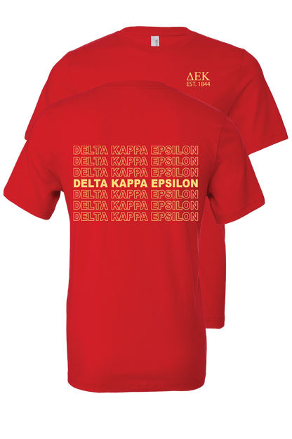 Delta Kappa Epsilon Repeating Name Short Sleeve T-Shirts