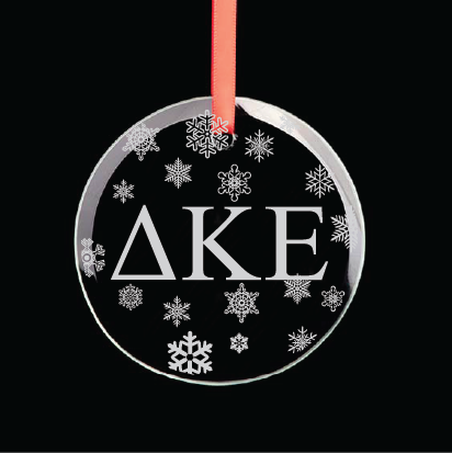 Delta Kappa Epsilon Round Multi-Snowflake Ornament