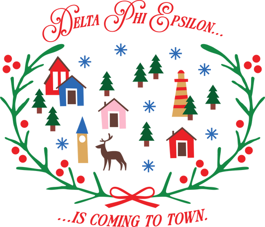Delta Phi Epsilon Christmas Village Cropped Hoodie