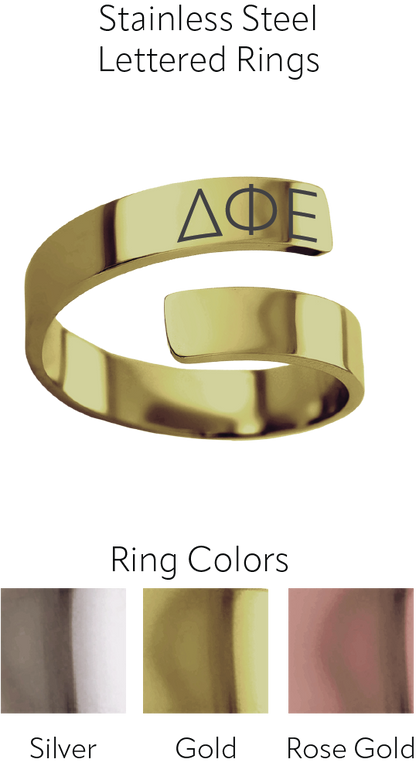 Delta Phi Epsilon Lettered Rings