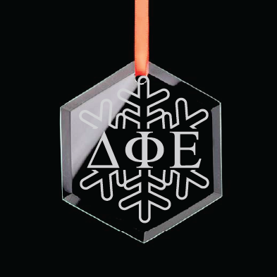 Delta Phi Epsilon Hexagon Single-Snowflake Ornament