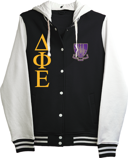 Delta Phi Epsilon Varsity Hooded Sweatshirt