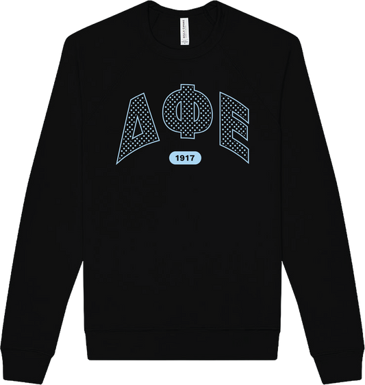 Delta Phi Epsilon Varsity Polka Dot Crewneck