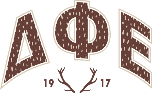 Delta Phi Epsilon Fawn Print Varsity Hoodie
