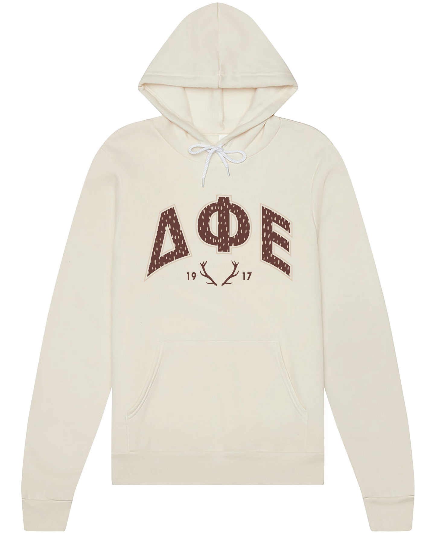 Delta Phi Epsilon Fawn Print Varsity Hoodie