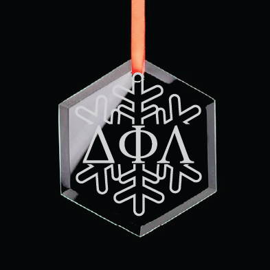Delta Phi Lambda Hexagon Single-Snowflake Ornament