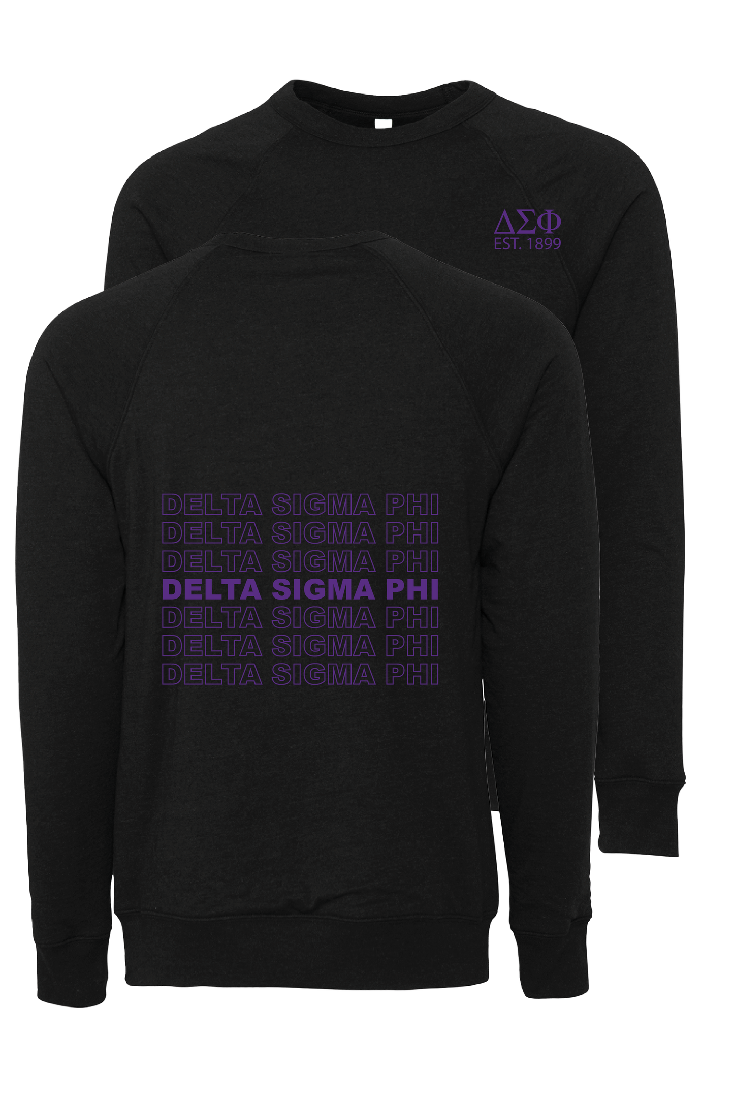 Delta Sigma Phi Repeating Name Crewneck Sweatshirts