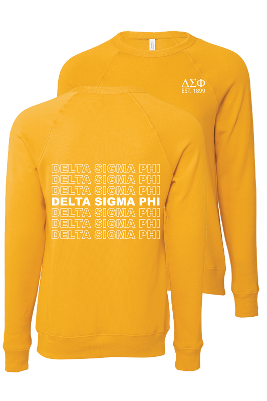 Delta Sigma Phi Repeating Name Crewneck Sweatshirts