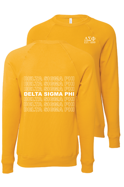 Delta Sigma Phi Repeating Name Crewneck Sweatshirts