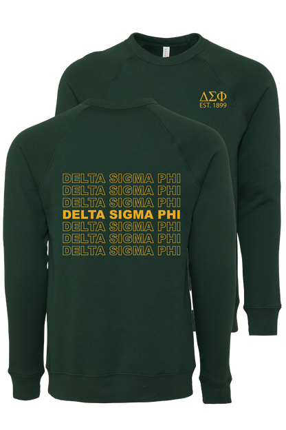 Delta Sigma Phi Repeating Name Crewneck Sweatshirts