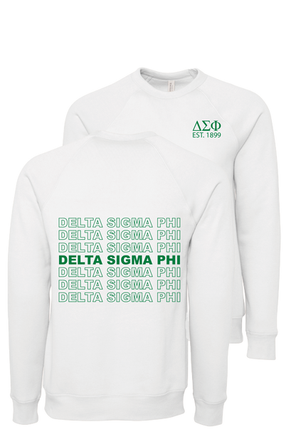 Delta Sigma Phi Repeating Name Crewneck Sweatshirts