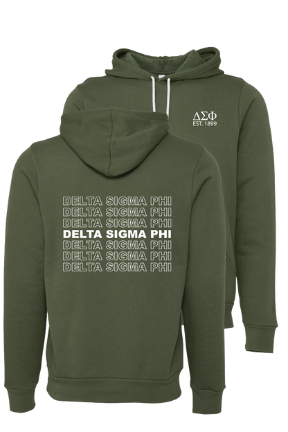 Delta Sigma Phi Repeating Name Hooded Sweatshirts