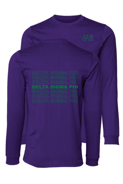 Delta Sigma Phi Repeating Name Long Sleeve T-Shirts