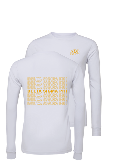 Delta Sigma Phi Repeating Name Long Sleeve T-Shirts