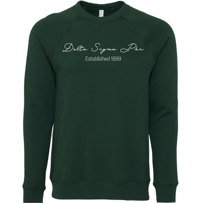 Delta Sigma Phi Embroidered Scripted Name Crewneck Sweatshirts