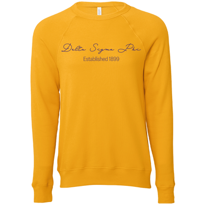 Delta Sigma Phi Embroidered Scripted Name Crewneck Sweatshirts