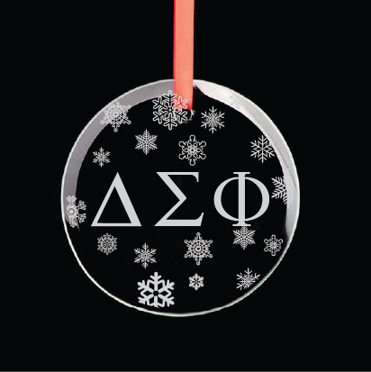 Delta Sigma Phi Round Multi-Snowflake Ornament