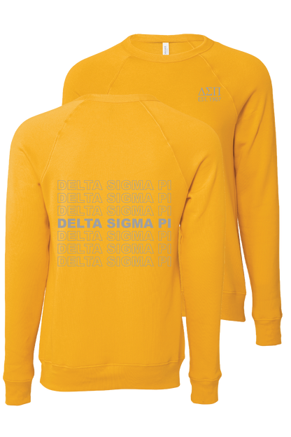 Delta Sigma Pi Repeating Name Crewneck Sweatshirts