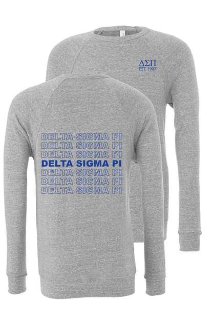 Delta Sigma Pi Repeating Name Crewneck Sweatshirts