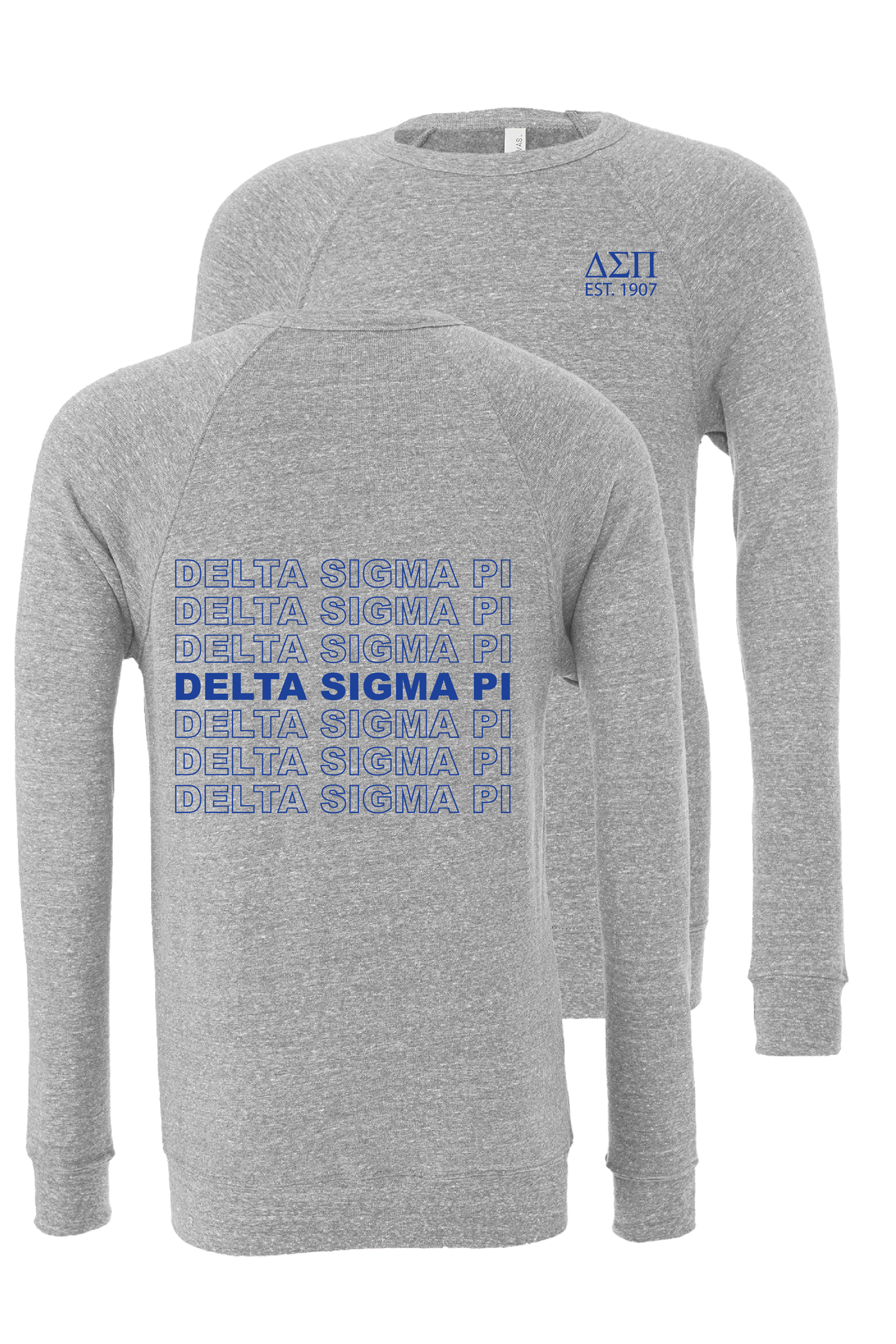 Delta Sigma Pi Repeating Name Crewneck Sweatshirts