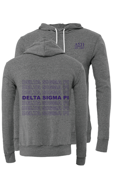 Delta Sigma Pi Repeating Name Hooded Sweatshirts